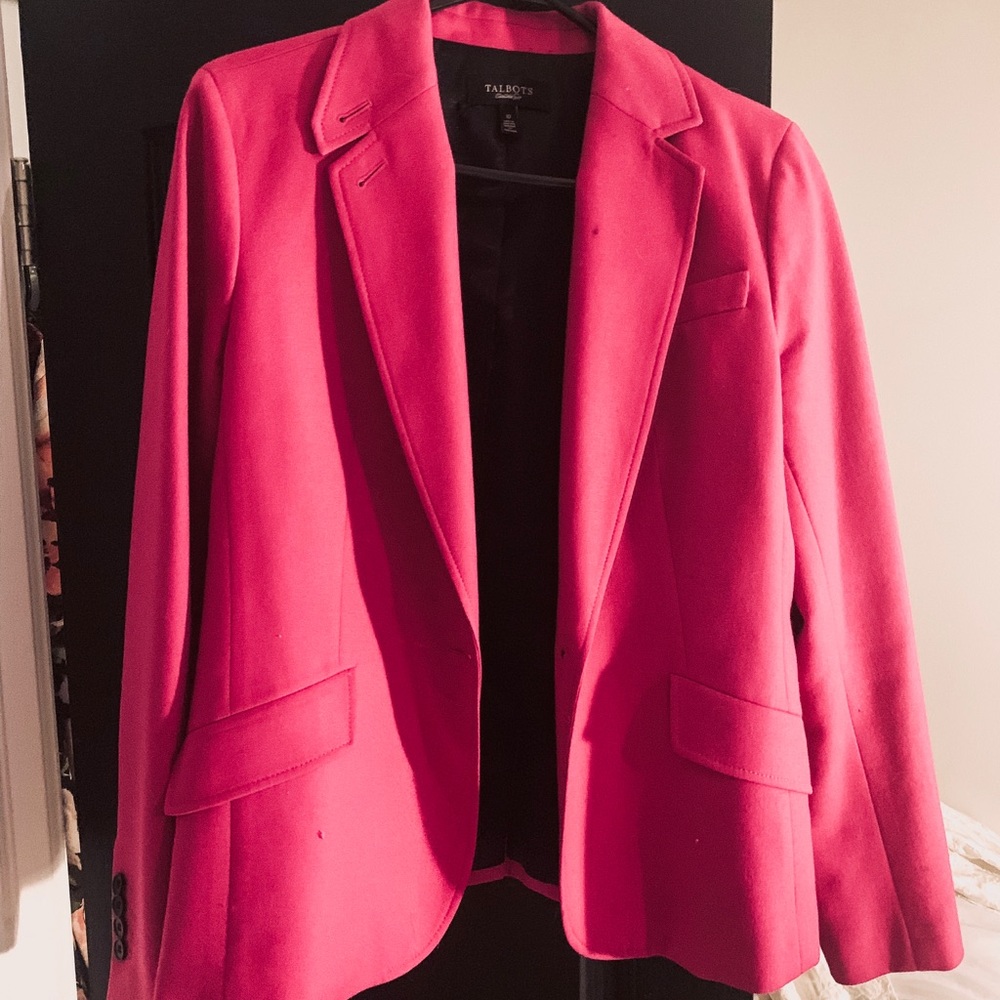 Fuschia purple blazer, Talbots, suit
